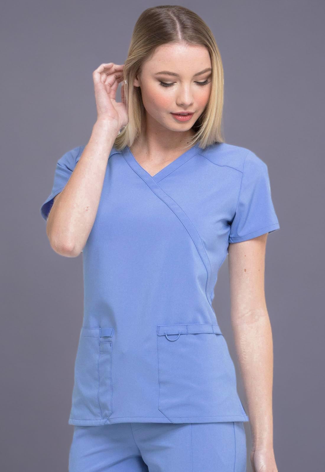 Dickies EDS Essentials, Mock Wrap Top Scrubs for Women with Four-Way Stretch and Moisture Wicking DK625 - Image 8