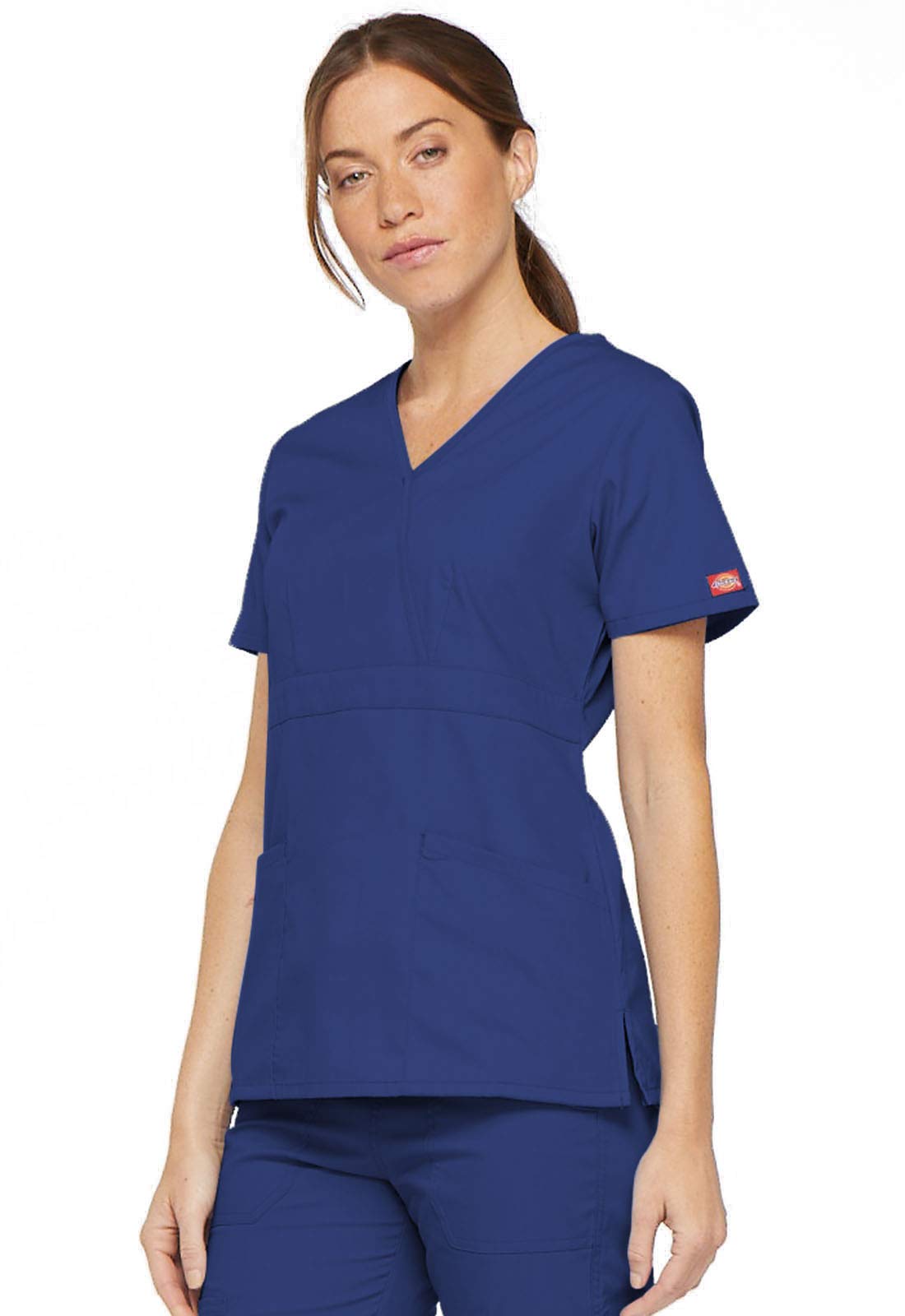 Dickies EDS Signature Scrubs for Women, Empire Waist Mock Wrap Top in Soft Brushed Poplin 86806 - Image 5