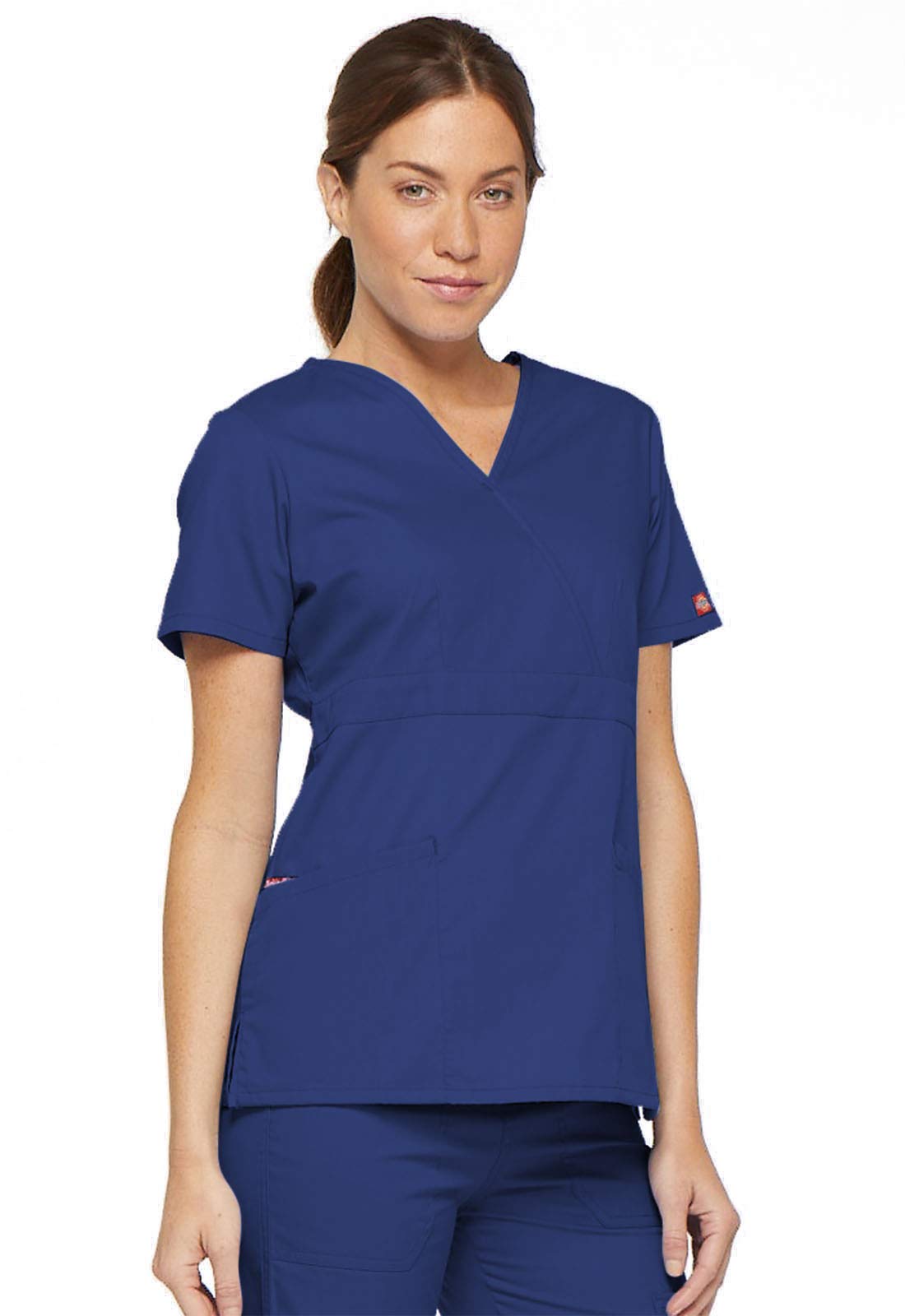 Dickies EDS Signature Scrubs for Women, Empire Waist Mock Wrap Top in Soft Brushed Poplin 86806 - Image 6