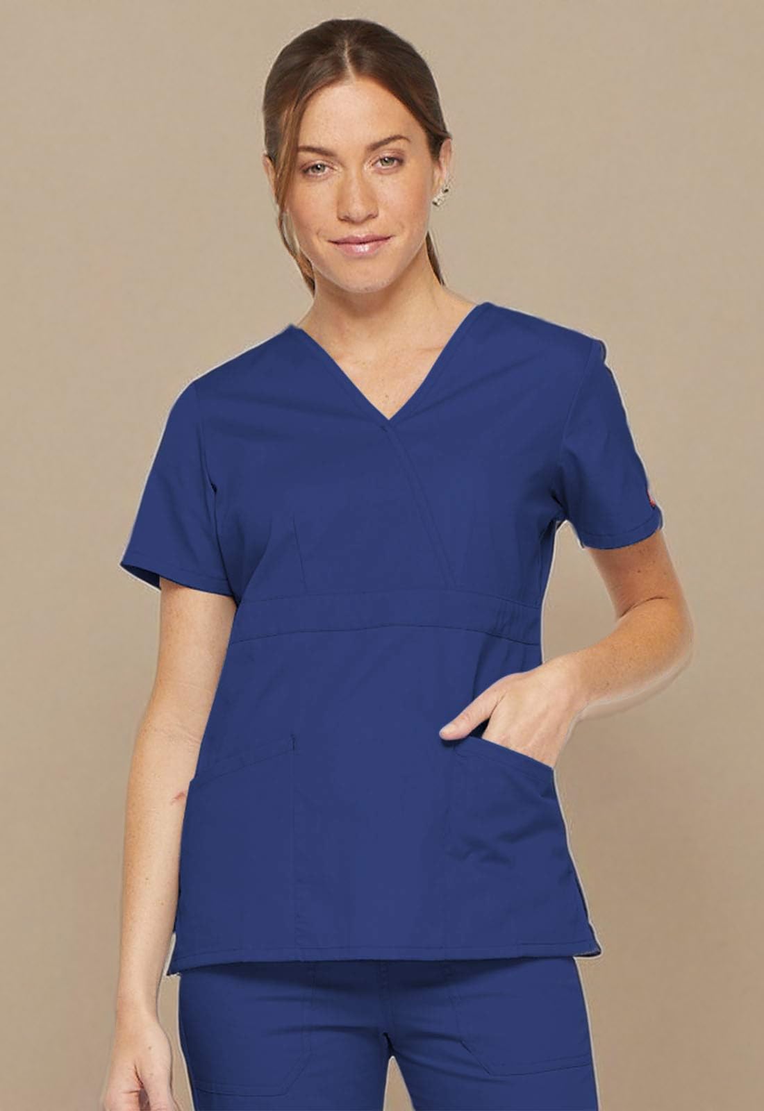 Dickies EDS Signature Scrubs for Women, Empire Waist Mock Wrap Top in Soft Brushed Poplin 86806 - Image 8