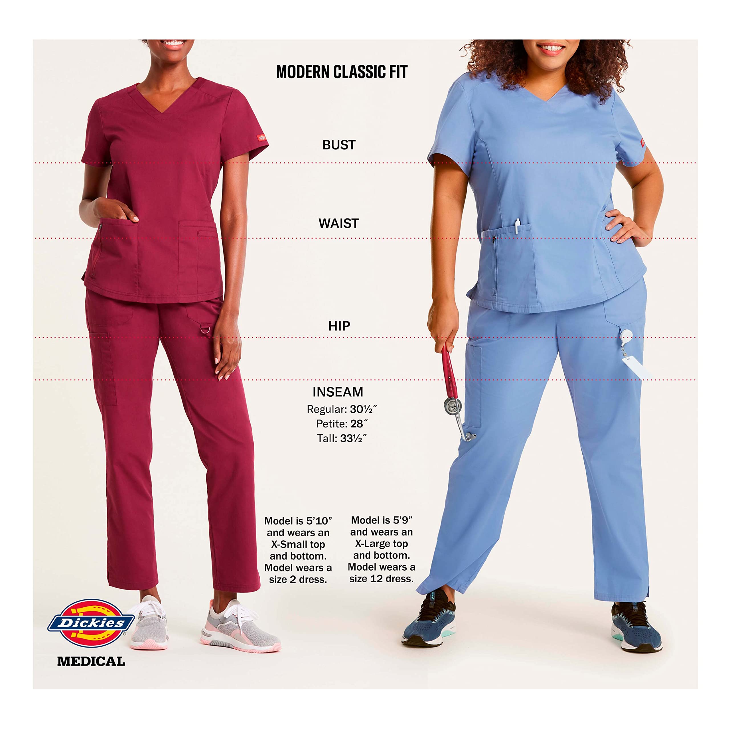 Dickies EDS Signature Scrubs for Women, Empire Waist Mock Wrap Top in Soft Brushed Poplin 86806 - Image 4