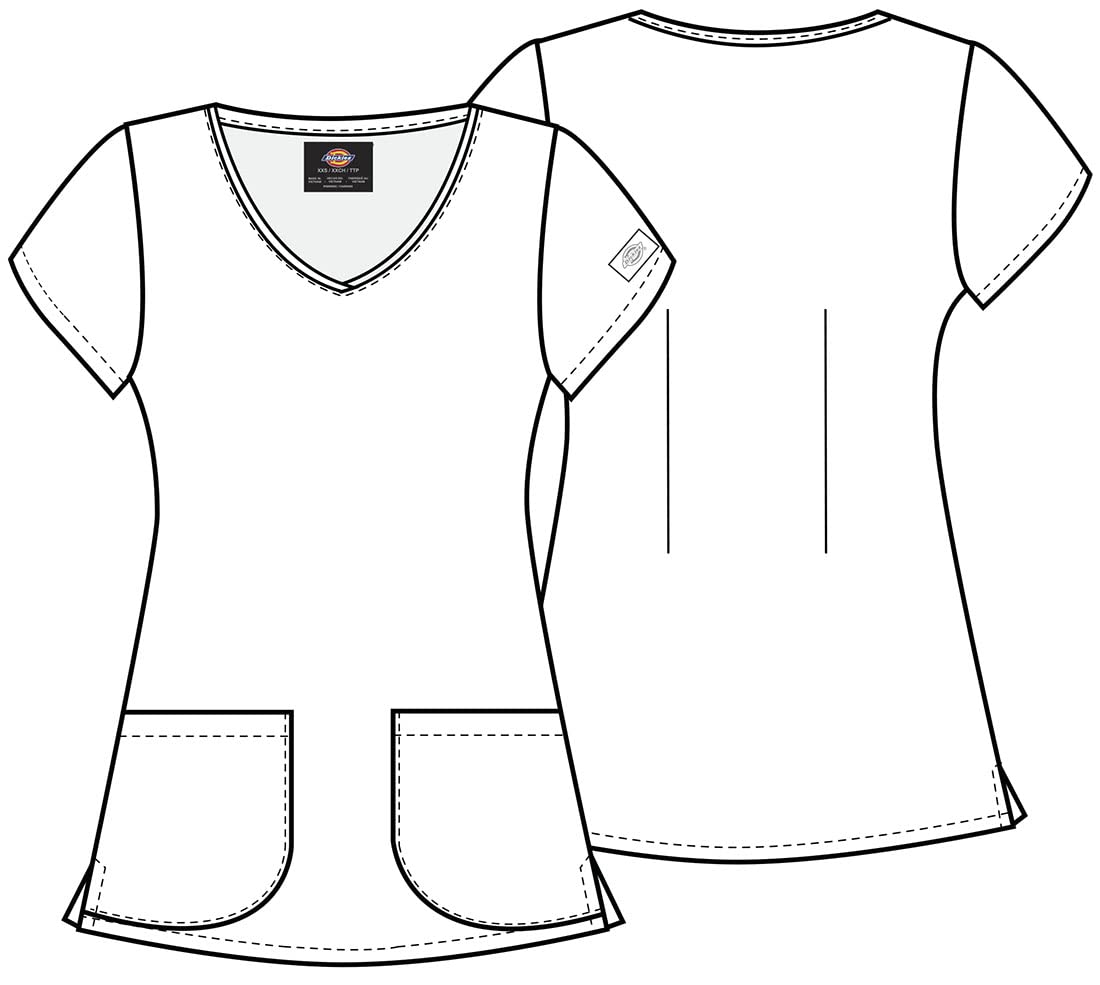 Dickies EDS Women Scrubs Top V-Neck Print DK852 - Image 4