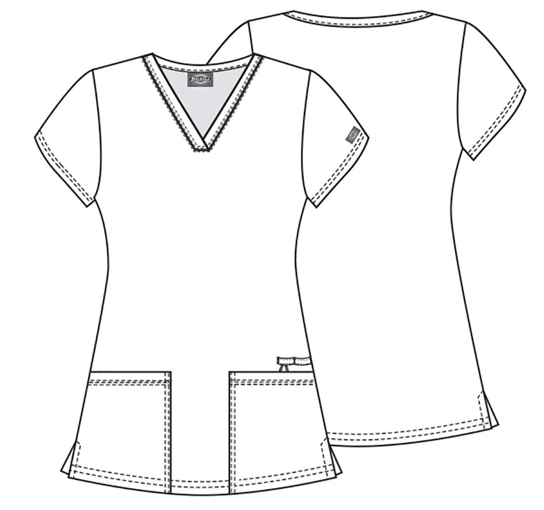 Dickies EDS Women Scrubs Top V-Neck Print DK876 - Image 4