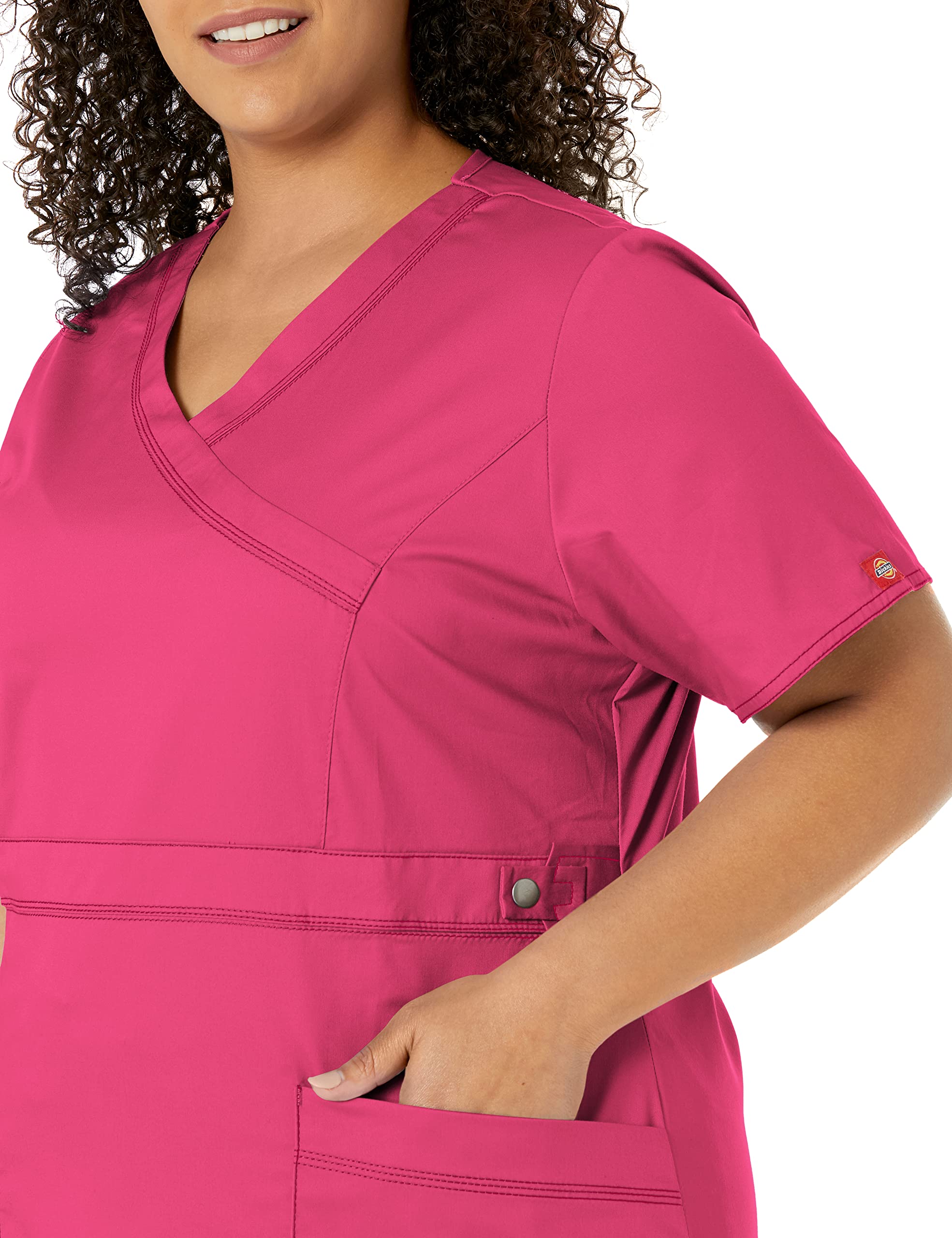 Dickies Gen Flex Women Scrubs Top Mock Wrap 817355. - Image 3