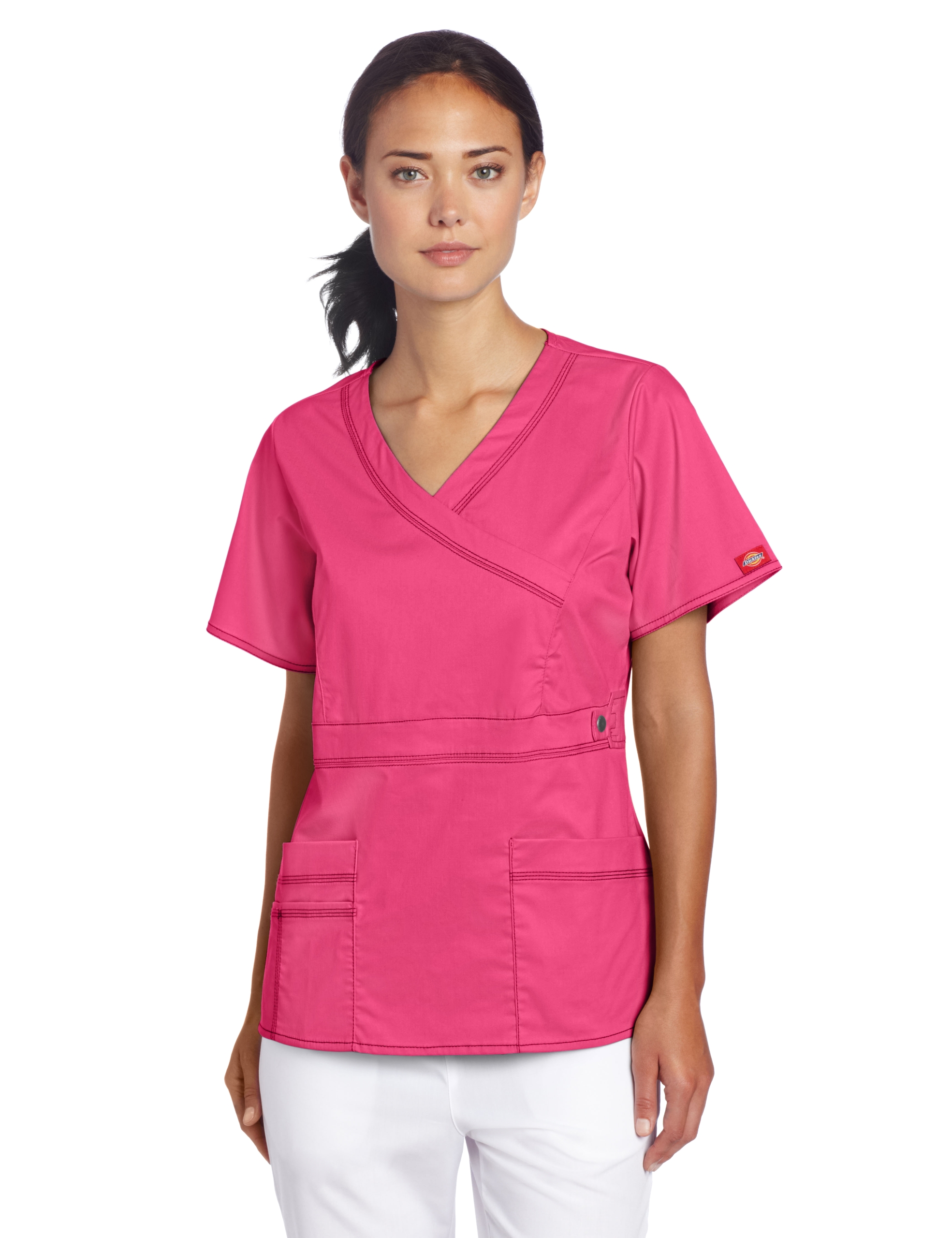 Dickies Gen Flex Women Scrubs Top Mock Wrap 817355. - Image 5