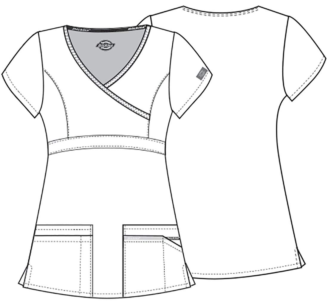 Dickies Gen Flex Women Scrubs Top Mock Wrap 817355. - Image 7