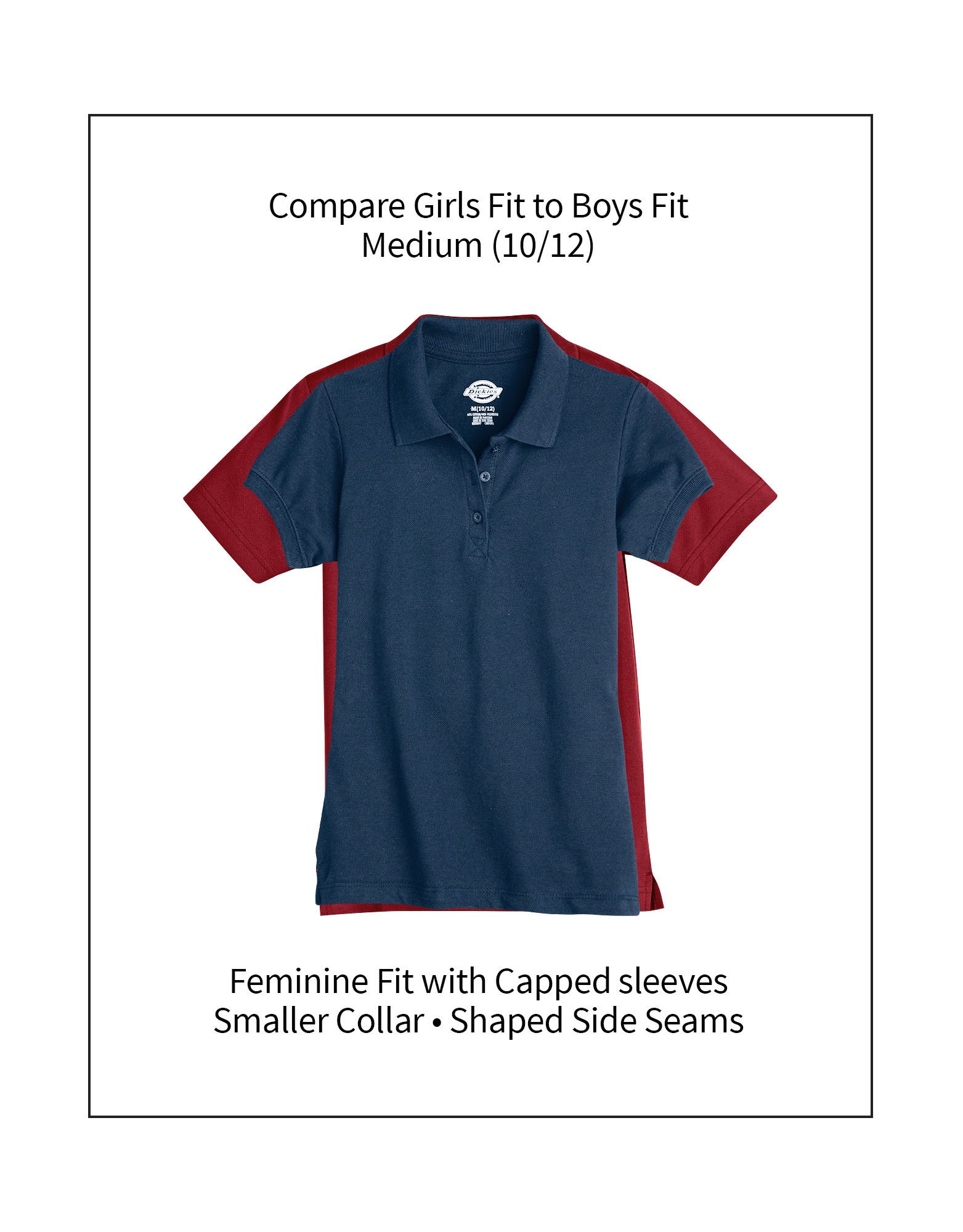 Dickies Girls 7-16 Short Sleeve Performance Polo Shirt - Image 3