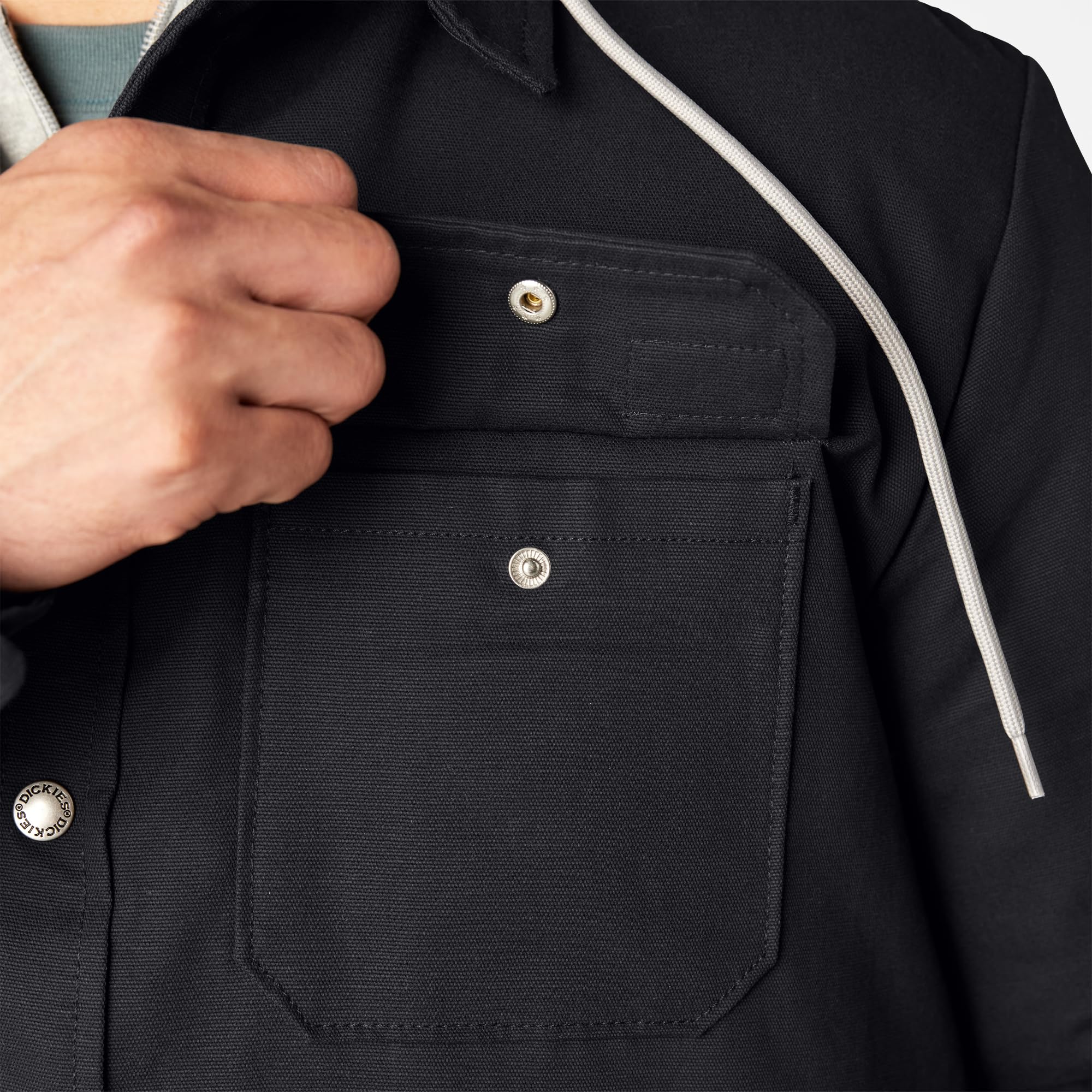 Dickies Men's Relaxed Fit Icon Hooded Quilted Shirt Jacket - Image 3