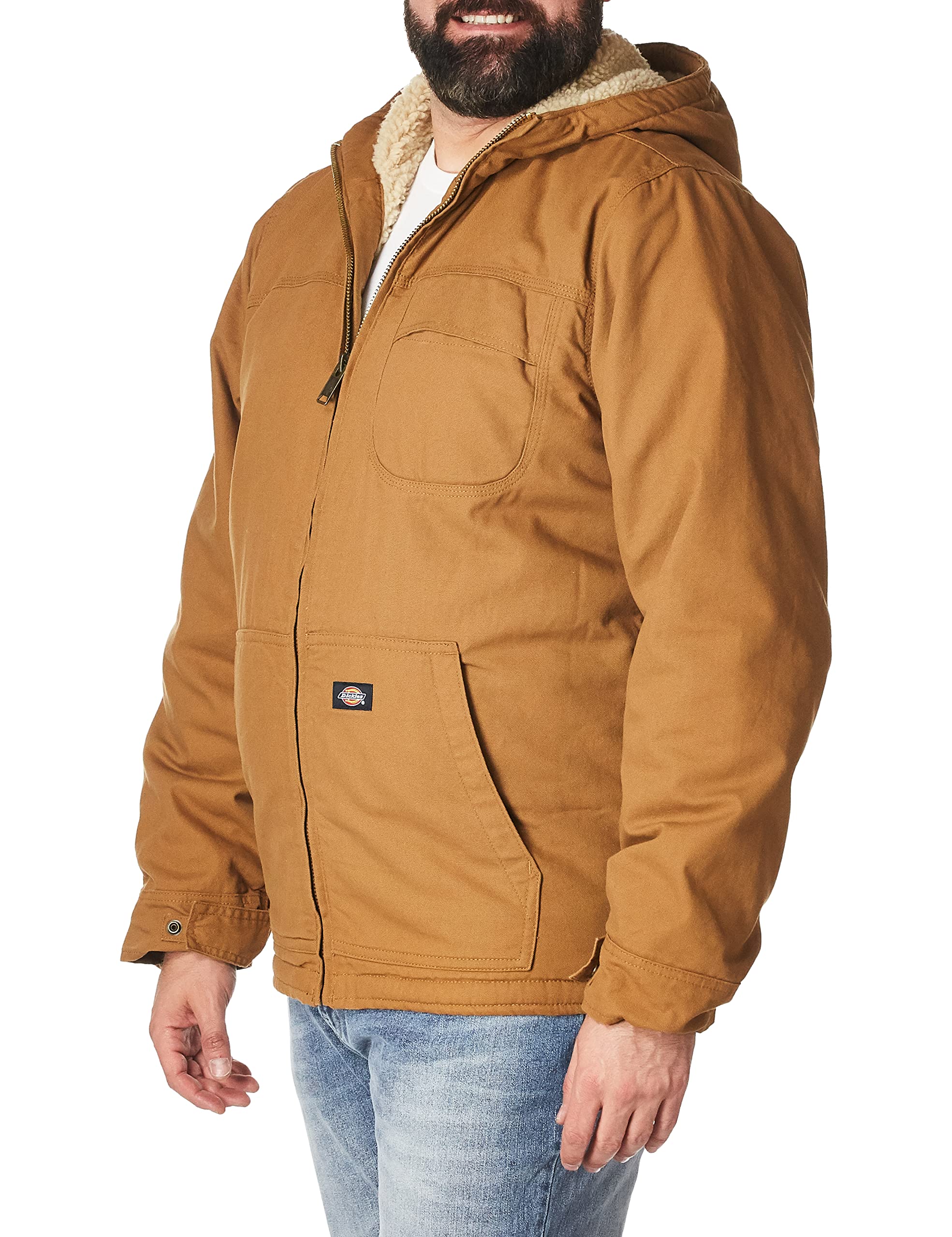 Dickies Men's Sanded Duck Sherpa Lined Hooded Jacket - Image 3
