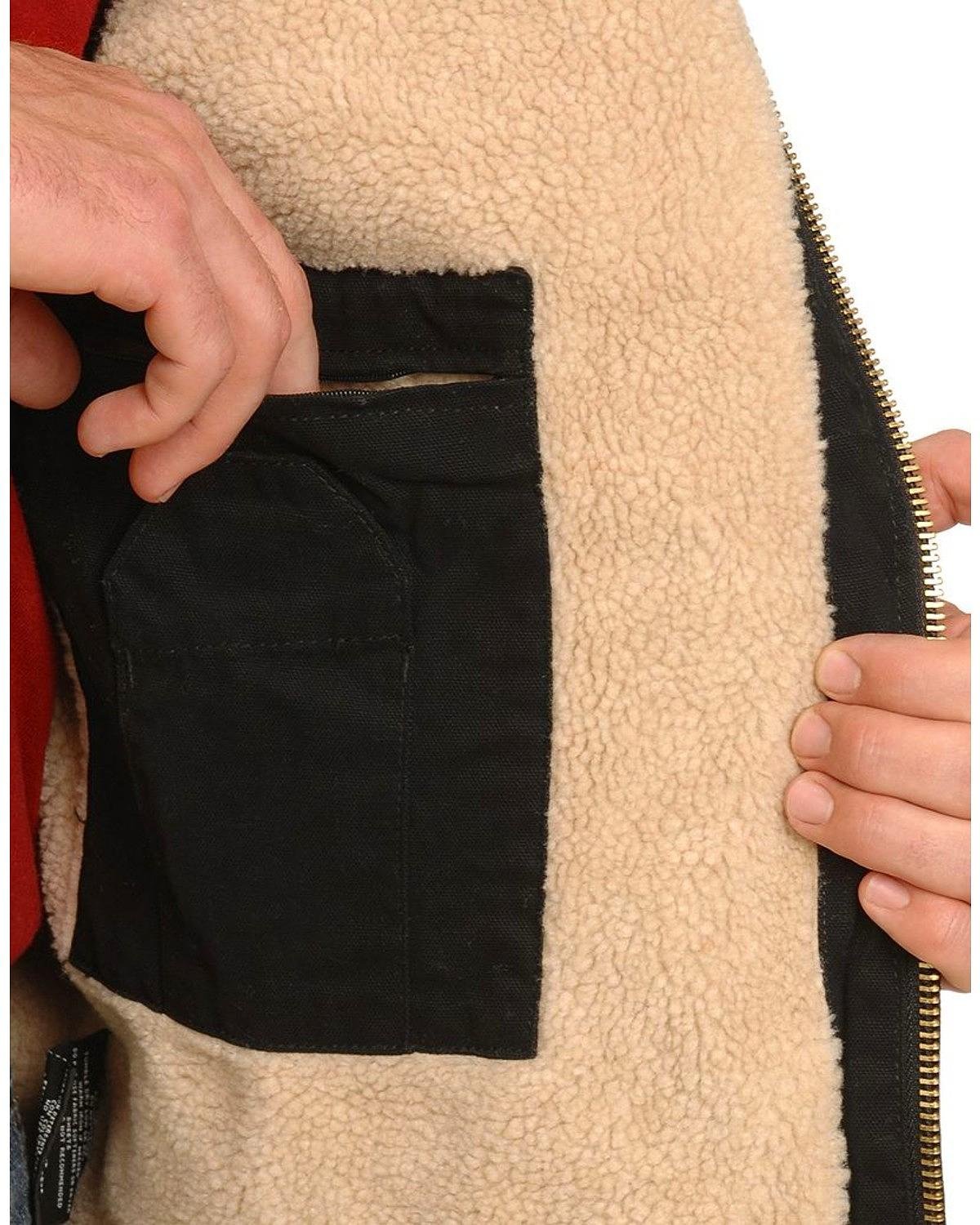 Dickies Men's Sanded Duck Sherpa Lined Hooded Jacket - Image 3