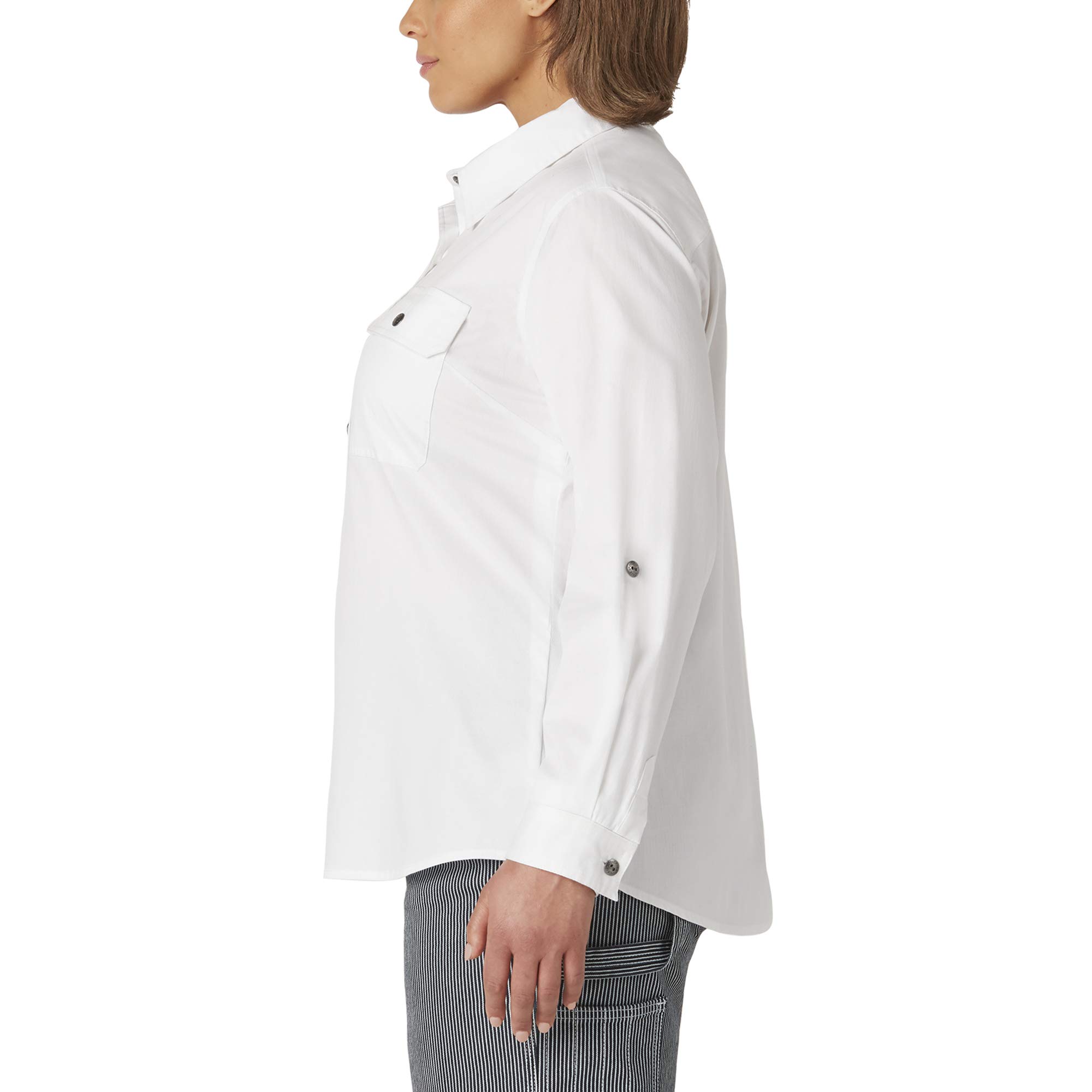 Dickies Womens Plus Size Long Sleeve Roll-tab Work Shirt - Image 4