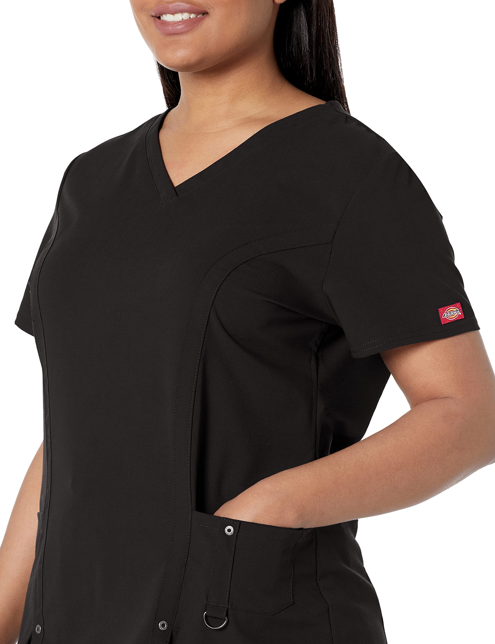 Dickies Xtreme Stretch Women Scrubs Top V-Neck 82851 - Image 3