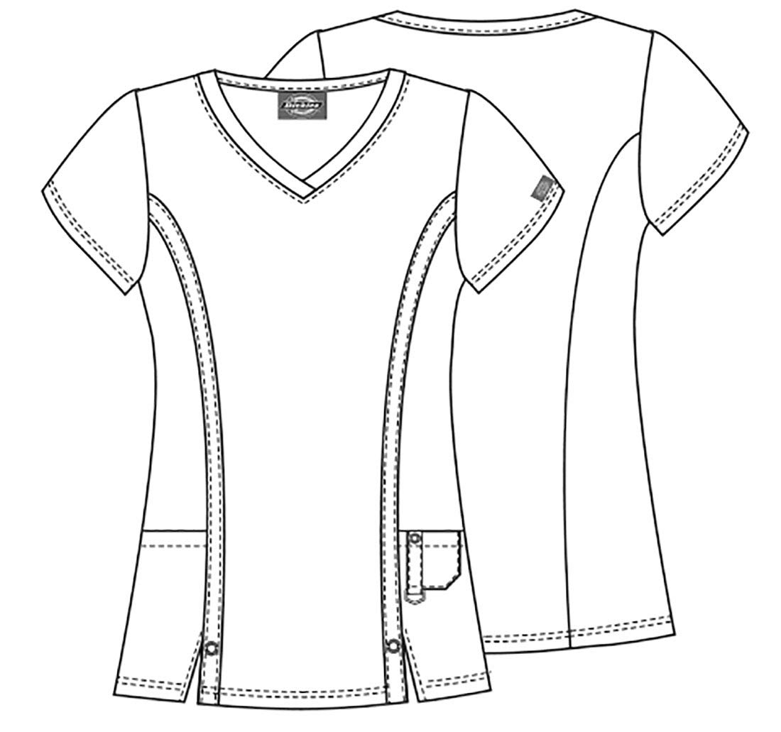 Dickies Xtreme Stretch Women Scrubs Top V-Neck 82851 - Image 8